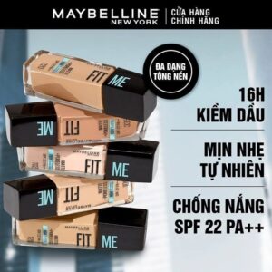 Kem Nền Maybelline Kiềm Dầu, Cho Lớp Nền Mịn Lì Tự Nhiên Fit Me Matte Poreless Foundation 30ml